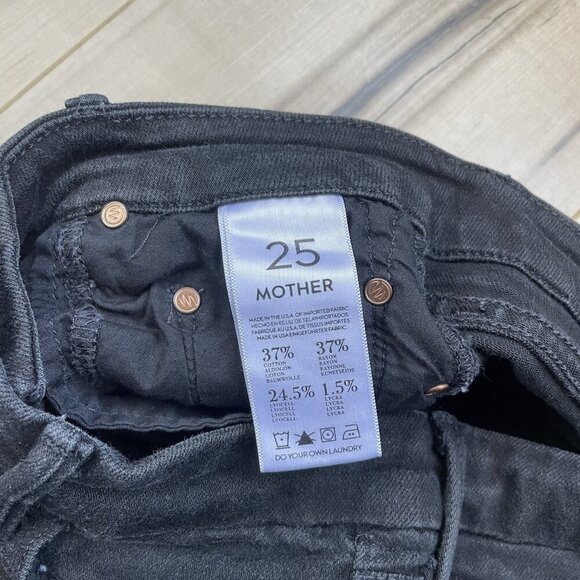 MOTHER The Looker Black Skinny Jeans Mid‎ Rize Size 25 Timeless Minimalist Glam - Picture 5 of 14